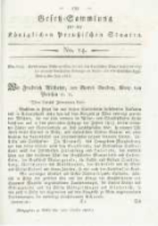 Gesetz-Sammlung für die Königlichen Preussischen Staaten. 1815.10.19 No14