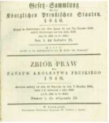 Gesetz-Sammlung f&uuml;r die K&ouml;niglichen Preussischen Staaten. 1840 No1
