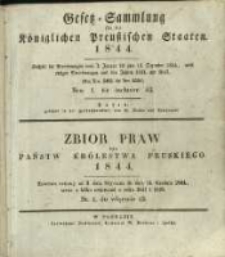Gesetz-Sammlung f&uuml;r die K&ouml;niglichen Preussischen Staaten. 1844 No1