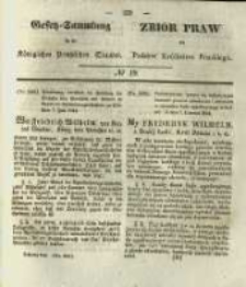 Gesetz-Sammlung f&uuml;r die K&ouml;niglichen Preussischen Staaten. 1844 No19