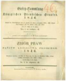 Gesetz-Sammlung f&uuml;r die K&ouml;niglichen Preussischen Staaten. 1846 No1