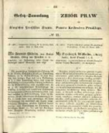 Gesetz-Sammlung f&uuml;r die K&ouml;niglichen Preussischen Staaten. 1856.05.16 No21