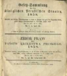 Gesetz-Sammlung für die Königlichen Preussischen Staaten. 1858.01.09 No1
