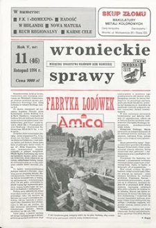 Wronieckie Sprawy 1994.11 R.5 Nr11(46)