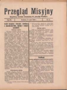Przegląd Misyjny: bezpłatny dodatek miesięczny do "Gazety Polskiej" 1929.05.14 R.4 Nr5
