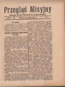 Przegląd Misyjny: bezpłatny dodatek miesięczny do "Gazety Polskiej" 1930.08.26 R.4 Nr8