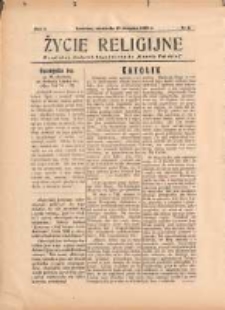 Życie Religijne: bezpłatny dodatek tygodniowy do "Gazety Polskiej"1939.08.13 R.1 Nr4