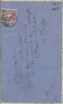 Koperta nadana w Berlinie przez J&oacute;zefa Ignacego Kraszewskiego adresowana do Wawrzyńca Benzelstjerny-Engestr&ouml;ma do Poznania z 28 lipca [18]83 roku