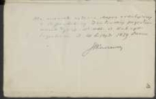 Pokwitowanie J&oacute;zefa Ignacego Kraszewskiego z 20 listopada 1879 roku