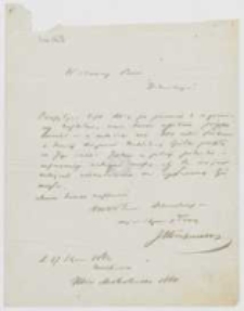 List Józefa Ignacego Kraszewskiego do [Jana Hussarowskiego] z 27 stycznia 1862 roku