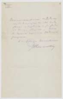 List J&oacute;zefa Ignacego Kraszewskiego do [Emila] Sieniawskiego z [4 stycznia 1881] roku