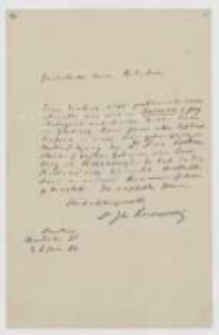 List Józefa Ignacego Kraszewskiego do NN z 6 stycznia 1880 roku