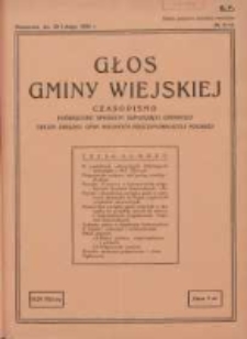 Głos Gminy Wiejskiej: czasopismo poświęcone sprawom samorządu gminnego: organ Związku Gmin Wiejskich Rzeczypospolitej Polskiej 1932.02.29 R.8 Nr3/4