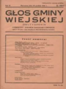 Głos Gminy Wiejskiej: dwutygodnik poświęcony sprawom samorządu gminnego: organ Związku Gmin Wiejskich Rzeczypospolitej Polskiej 1935.12.24 R.11 Nr23/24
