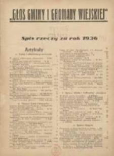 Głos Gminy Wiejskiej: dwutygodnik poświęcony sprawom samorządu gminnego: organ Związku Gmin Wiejskich Rzeczypospolitej Polskiej 1936.01.15 R.12 Nr1