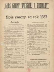 Głos Gminy i Gromady Wiejskiej: dwutygodnik poświęcony sprawom samorządu gminnego: organ Związku Gmin Wiejskich Rzeczypospolitej Polskiej 1937.01.01 R.13 Nr1