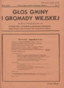 Głos Gminy i Gromady Wiejskiej: dwutygodnik poświęcony sprawom samorządu gminnego: organ Związku Gmin Wiejskich Rzeczypospolitej Polskiej 1937.02.01 R.13 Nr3