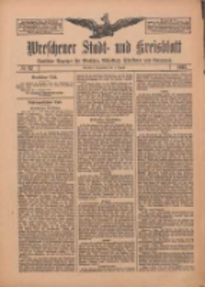 Wreschener Stadt und Kreisblatt: amtlicher Anzeiger f&uuml;r Wreschen, Miloslaw, Strzalkowo und Umgegend 1912.08.03 Nr92