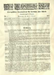 Die Christliche Welt: evangelisches Gemeindeblatt f&uuml;r Gebildete aller St&auml;nde. 1907.01.17 Jg.21 Nr.3