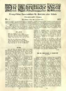 Die Christliche Welt: evangelisches Gemeindeblatt für Gebildete aller Stände. 1907.02.14 Jg.21 Nr.7