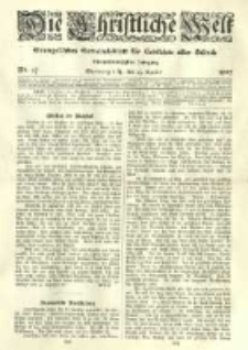 Die Christliche Welt: evangelisches Gemeindeblatt für Gebildete aller Stände. 1907.04.25 Jg.21 Nr.17