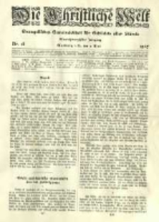 Die Christliche Welt: evangelisches Gemeindeblatt f&uuml;r Gebildete aller St&auml;nde. 1907.05.02 Jg.21 Nr.18