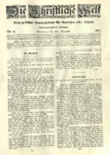 Die Christliche Welt: evangelisches Gemeindeblatt f&uuml;r Gebildete aller St&auml;nde. 1907.08.01 Jg.21 Nr.31