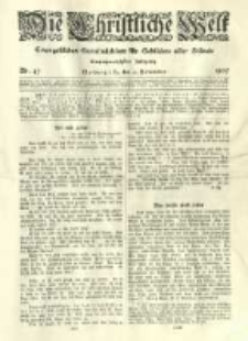 Die Christliche Welt: evangelisches Gemeindeblatt für Gebildete aller Stände. 1907.11.21 Jg.21 Nr.47