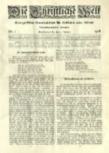 Die Christliche Welt: evangelisches Gemeindeblatt für Gebildete aller Stände. 1908.01.02 Jg.22 Nr.1