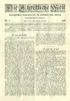 Die Christliche Welt: evangelisches Gemeindeblatt f&uuml;r Gebildete aller St&auml;nde. 1908.01.16 Jg.22 Nr.3