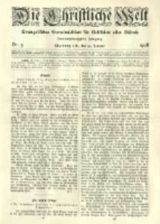 Die Christliche Welt: evangelisches Gemeindeblatt für Gebildete aller Stände. 1908.01.30 Jg.22 Nr.5