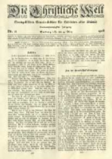Die Christliche Welt: evangelisches Gemeindeblatt f&uuml;r Gebildete aller St&auml;nde. 1908.03.19 Jg.22 Nr.12