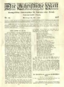 Die Christliche Welt: evangelisches Gemeindeblatt f&uuml;r Gebildete aller St&auml;nde. 1908.06.11 Jg.22 Nr.24