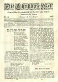Die Christliche Welt: evangelisches Gemeindeblatt für Gebildete aller Stände. 1908.08.20 Jg.22 Nr.34