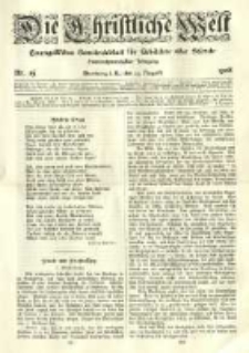 Die Christliche Welt: evangelisches Gemeindeblatt f&uuml;r Gebildete aller St&auml;nde. 1908.08.27 Jg.22 Nr.35