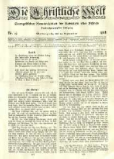Die Christliche Welt: evangelisches Gemeindeblatt f&uuml;r Gebildete aller St&auml;nde. 1908.09.24 Jg.22 Nr.39