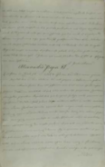 List papieża Aleksandra VI do kr&oacute;la Jana Olbrachta, Rzym 10.10.1498