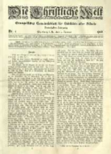 Die Christliche Welt: evangelisches Gemeindeblatt für Gebildete aller Stände. 1906.01.03 Jg.20 Nr.1