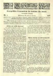 Die Christliche Welt: evangelisches Gemeindeblatt für Gebildete aller Stände. 1906.01.17 Jg.20 Nr.3