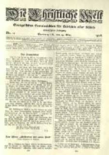 Die Christliche Welt: evangelisches Gemeindeblatt f&uuml;r Gebildete aller St&auml;nde. 1906.03.29 Jg.20 Nr.13