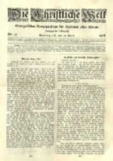 Die Christliche Welt: evangelisches Gemeindeblatt f&uuml;r Gebildete aller St&auml;nde. 1906.04.26 Jg.20 Nr.17