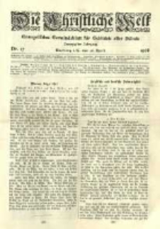 Die Christliche Welt: evangelisches Gemeindeblatt für Gebildete aller Stände. 1906.04.26 Jg.20 Nr.17