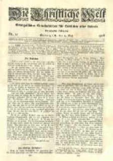 Die Christliche Welt: evangelisches Gemeindeblatt für Gebildete aller Stände. 1906.05.24 Jg.20 Nr.21