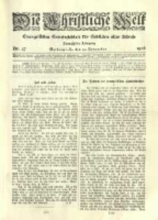 Die Christliche Welt: evangelisches Gemeindeblatt f&uuml;r Gebildete aller St&auml;nde. 1906.11.22 Jg.20 Nr.47
