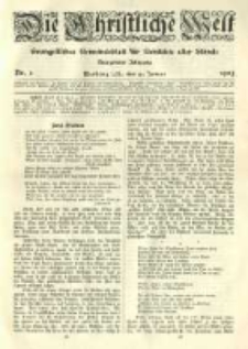Die Christliche Welt: evangelisches Gemeindeblatt f&uuml;r Gebildete aller St&auml;nde. 1905.01.19 Jg.19 Nr.3