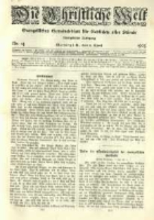 Die Christliche Welt: evangelisches Gemeindeblatt für Gebildete aller Stände. 1905.04.06 Jg.19 Nr.14