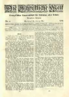 Die Christliche Welt: evangelisches Gemeindeblatt f&uuml;r Gebildete aller St&auml;nde. 1905.05.25 Jg.19 Nr.21