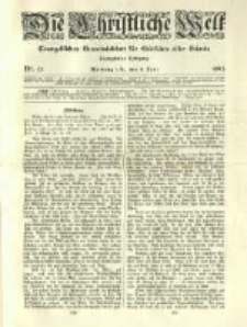 Die Christliche Welt: evangelisches Gemeindeblatt f&uuml;r Gebildete aller St&auml;nde. 1905.06.08 Jg.19 Nr.23