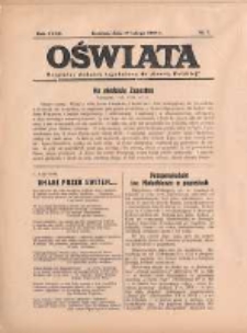 Oświata: bezpłatny dodatek tygodniowy do "Gazety Polskiej" 1939.02.19 R.27 Nr7