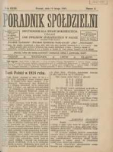 Poradnik Spółdzielni: dwutygodnik dla spraw spółdzielczych: organ Unji Związków Spółdzielczych w Polsce 1925.02.15 R.32 Nr4